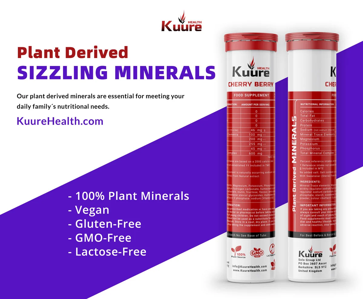 Kuure Plant Derived Minerals , Effervescent / Cherry - 2 x Tubes 30 tabs - KuureHealth.com - Image 3