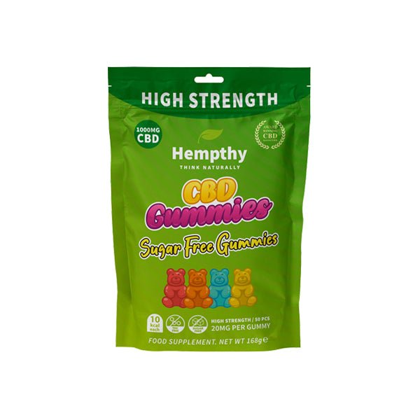 Hempthy 1000mg CBD Sugar-Free Gummies – 50 Pieces