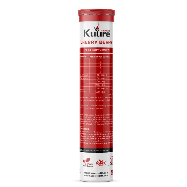 Kuure Plant Derived Minerals , Effervescent / Cherry - 1 Tube 15 tabs - KuureHealth.com